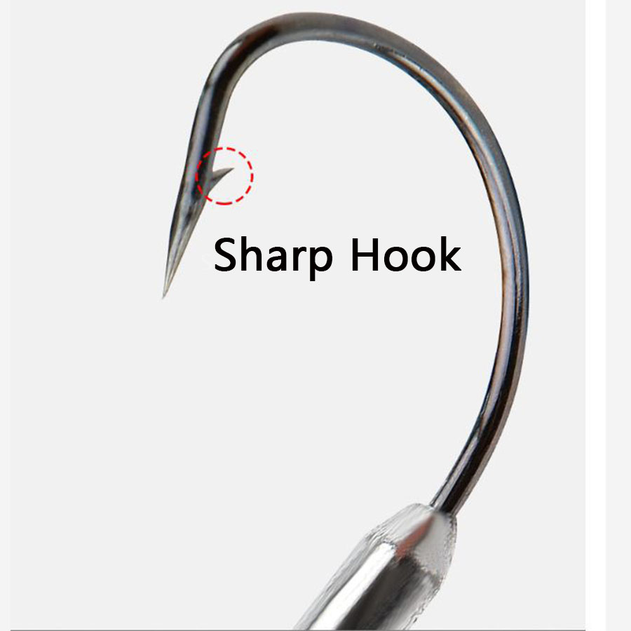 5pcs Soft Worm Lure 1/0# 2/0#  - Fishing Hook Offset review and price