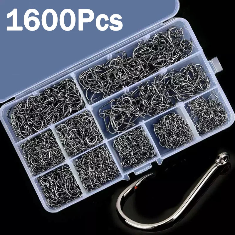 50-1600Pcs/BoxFishing Hooks Ca - Fishing Hook Barbless review and price