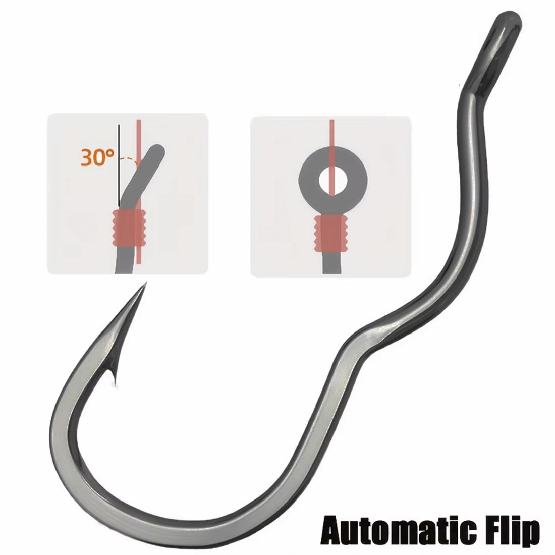 50 Pcs Durable Automatic Flip  - Fishing Hook Circle review and price