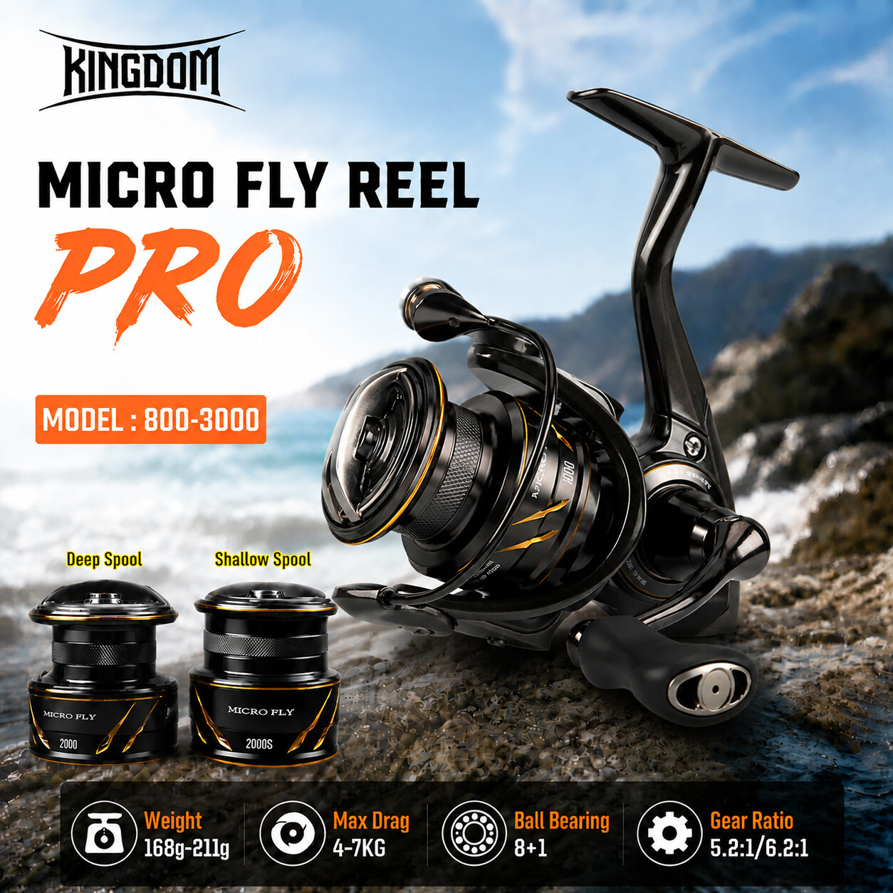 Kingdom Micro Fly Pro Fishing  - Kastking Reel Zephyr review and price